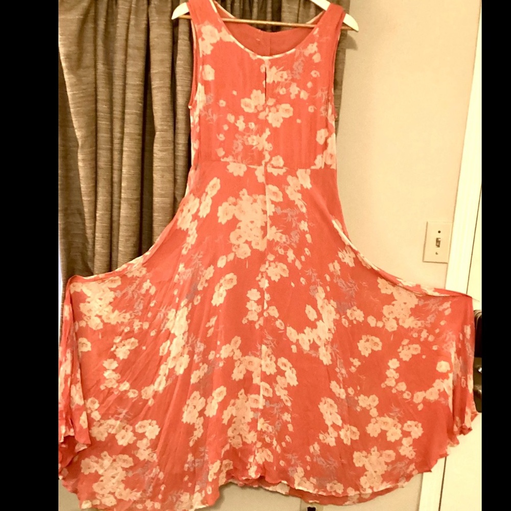 S M Fairy Gown Orange Shark Bite Panniers Full Skirt Sleeveless Vintage Dress